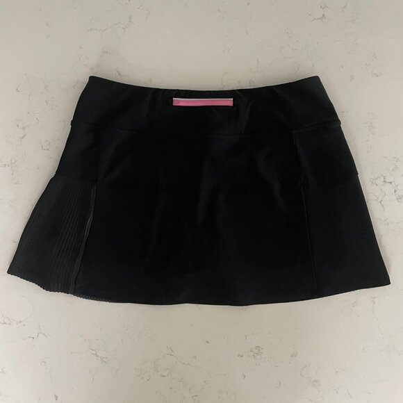 Running Room Athletic Poly Blend Running Skirt/Skort w Side Pleating Black Sz M - Picture 3 of 9